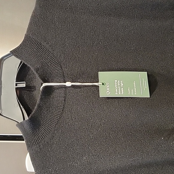 Quince Mongolian Cashmere Mockneck Sweater Black XLarge - Picture 2 of 5